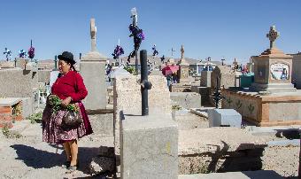 All Souls day in the cemetery
