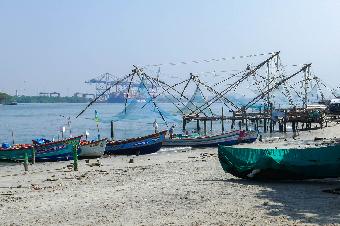 The chinese fishing nets in Cochin