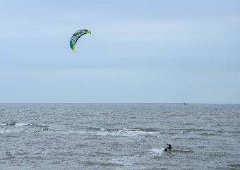 Wind surfing in the North sea